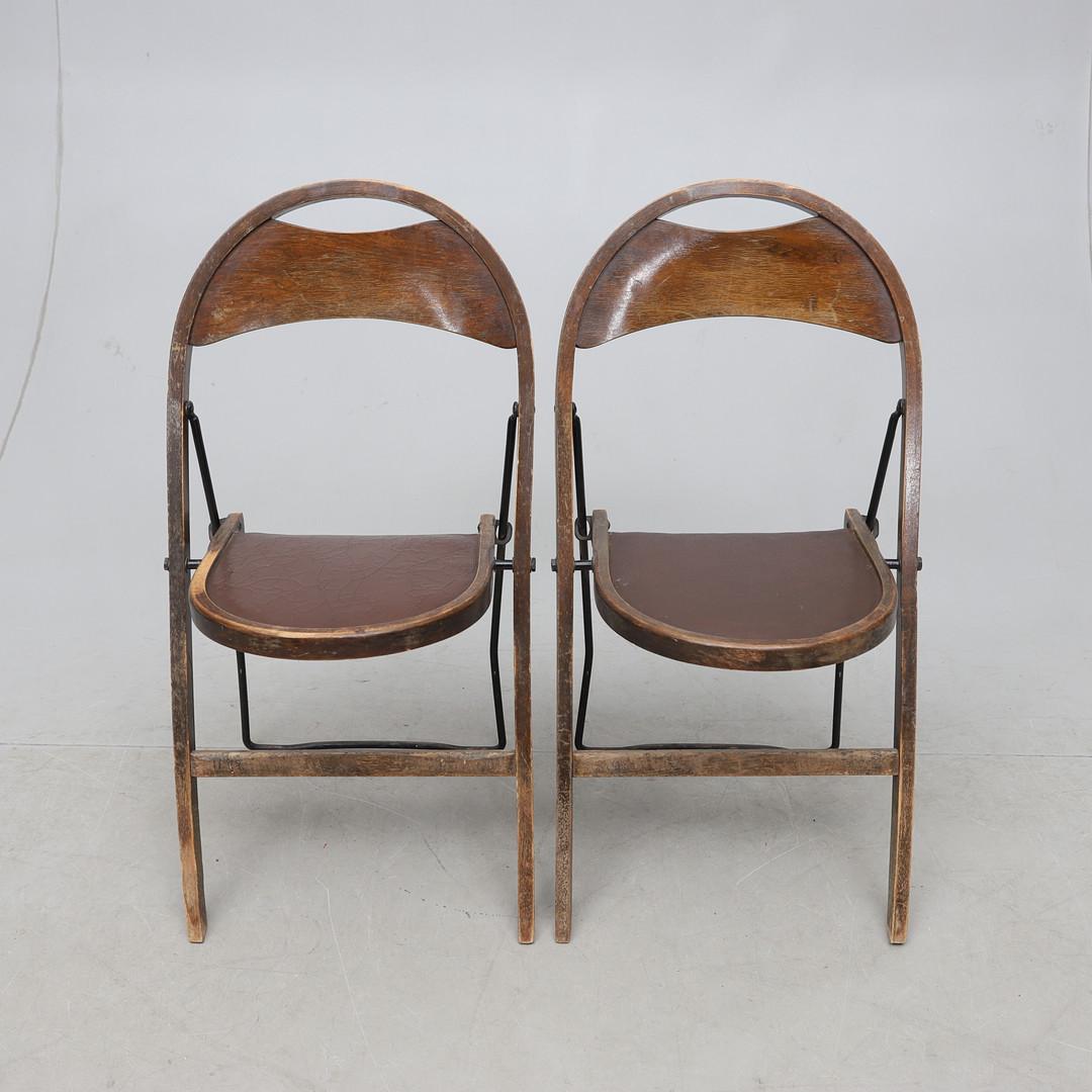 Bauhaus Pair of Swedish Folding Chairs by Uno Åhrén for Gemla, 1930s For Sale