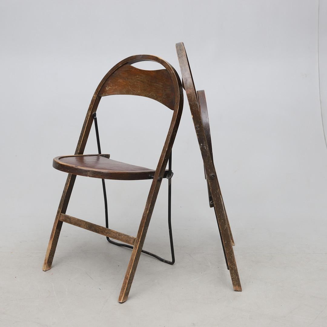 Paire de chaises pliantes suédoises par Uno Åhrén pour Gemla, années 1930 en vente 1