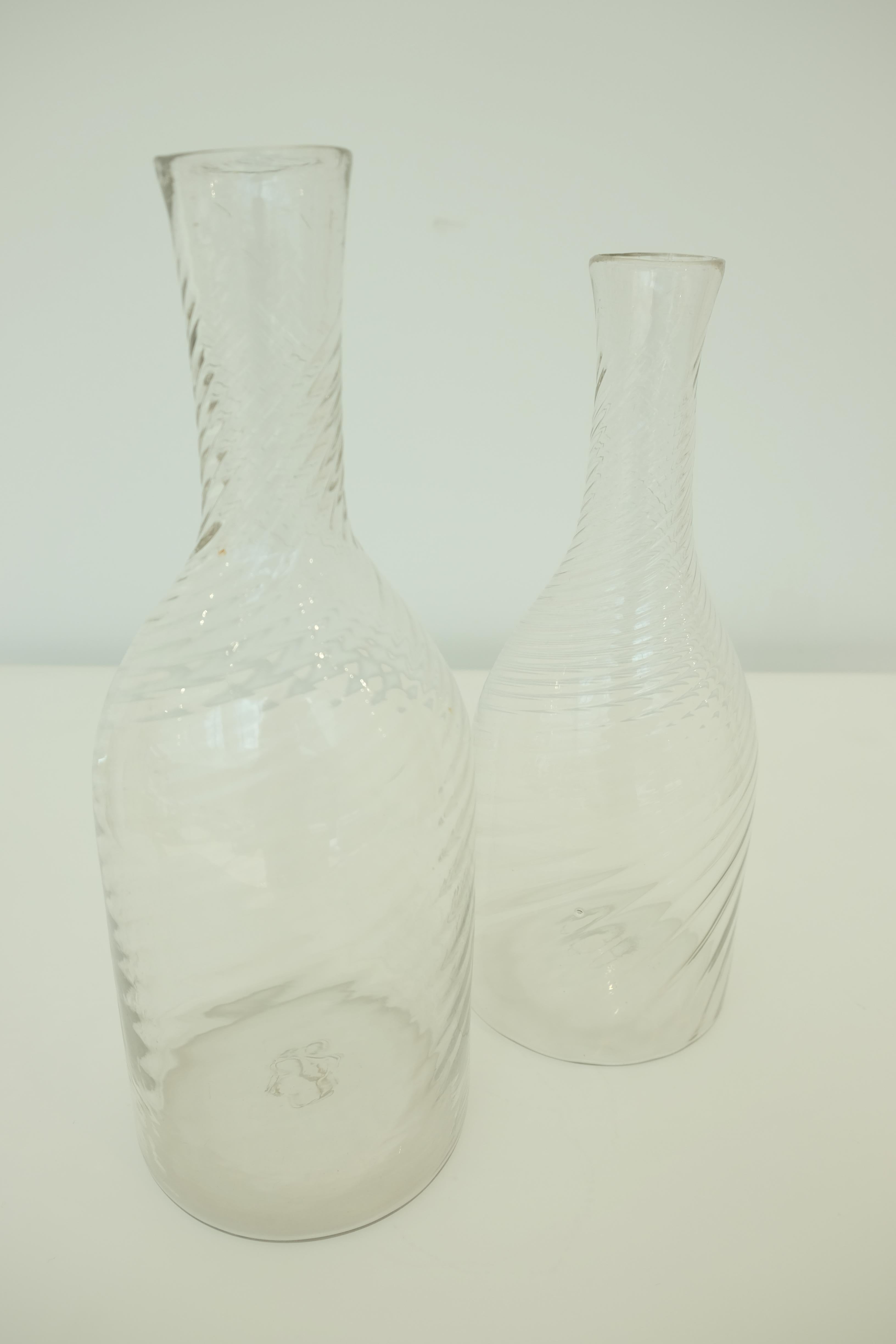 Late 19th Century Pair of Swedish Glass Decanters, circa 1880