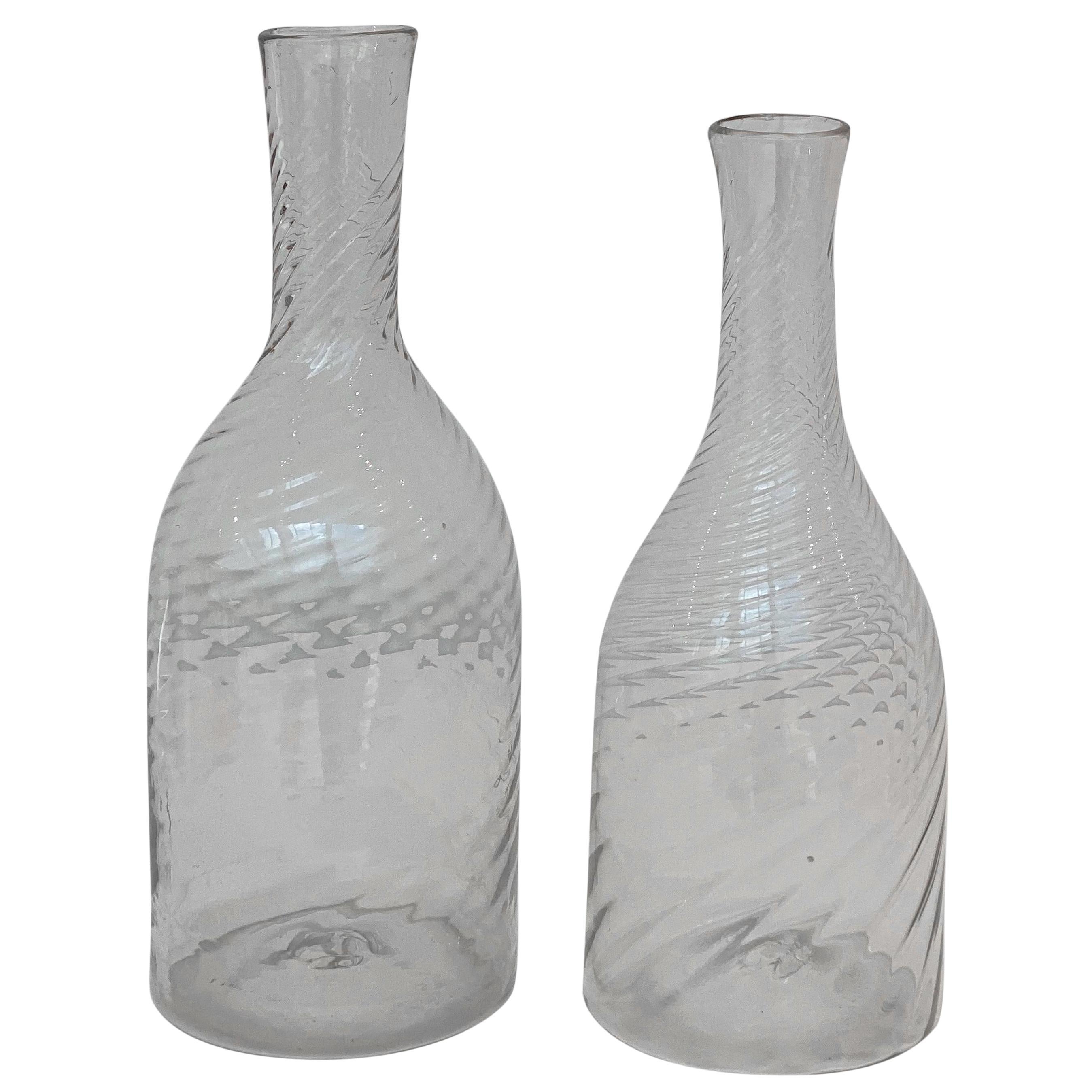 Pair of Swedish Glass Decanters, circa 1880