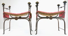 Paire de tabourets suédois Grace en fer, années 1920
