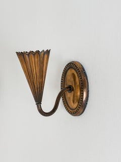Pair of Swedish Grace Patinated Copper Wall Sconces, Sweden, 1920s