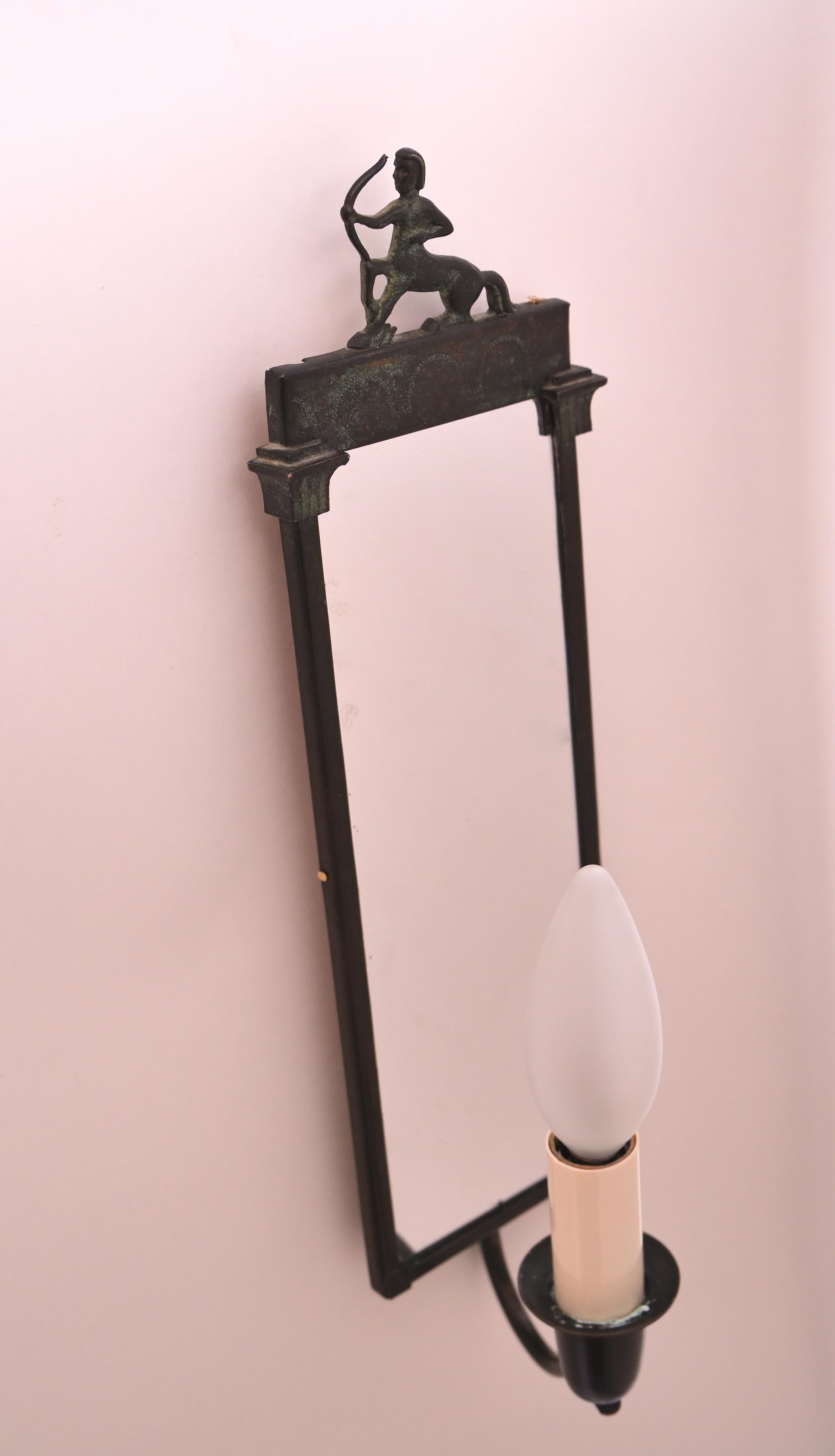 Pair of Swedish Grace Period Mirror Sconces In Good Condition For Sale In New York, NY