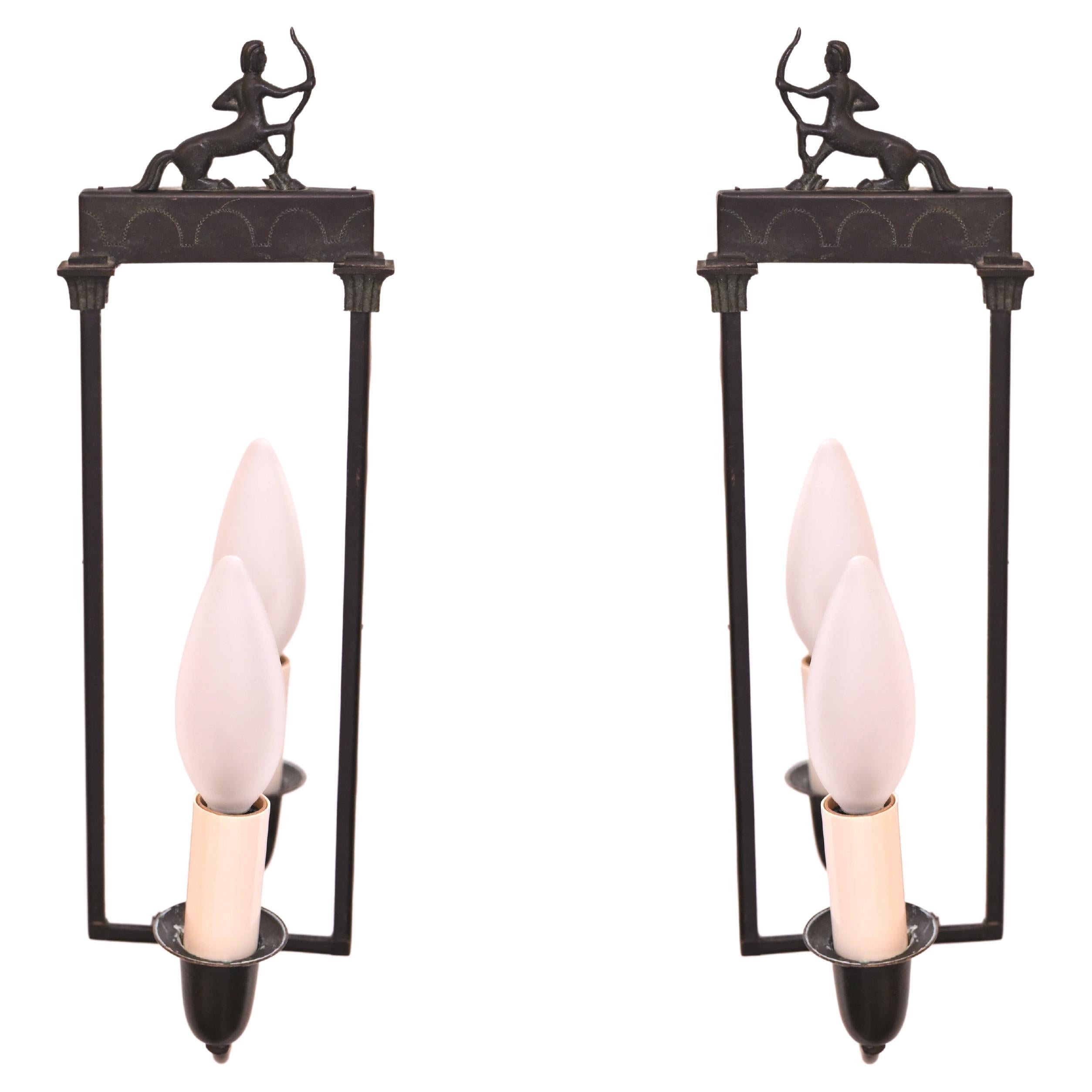 Pair of Swedish Grace Period Mirror Sconces For Sale
