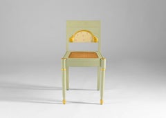 Pair of Swedish Grace Side Chairs, Painted & Gilt Wood, Cane Seats, Circa 1920