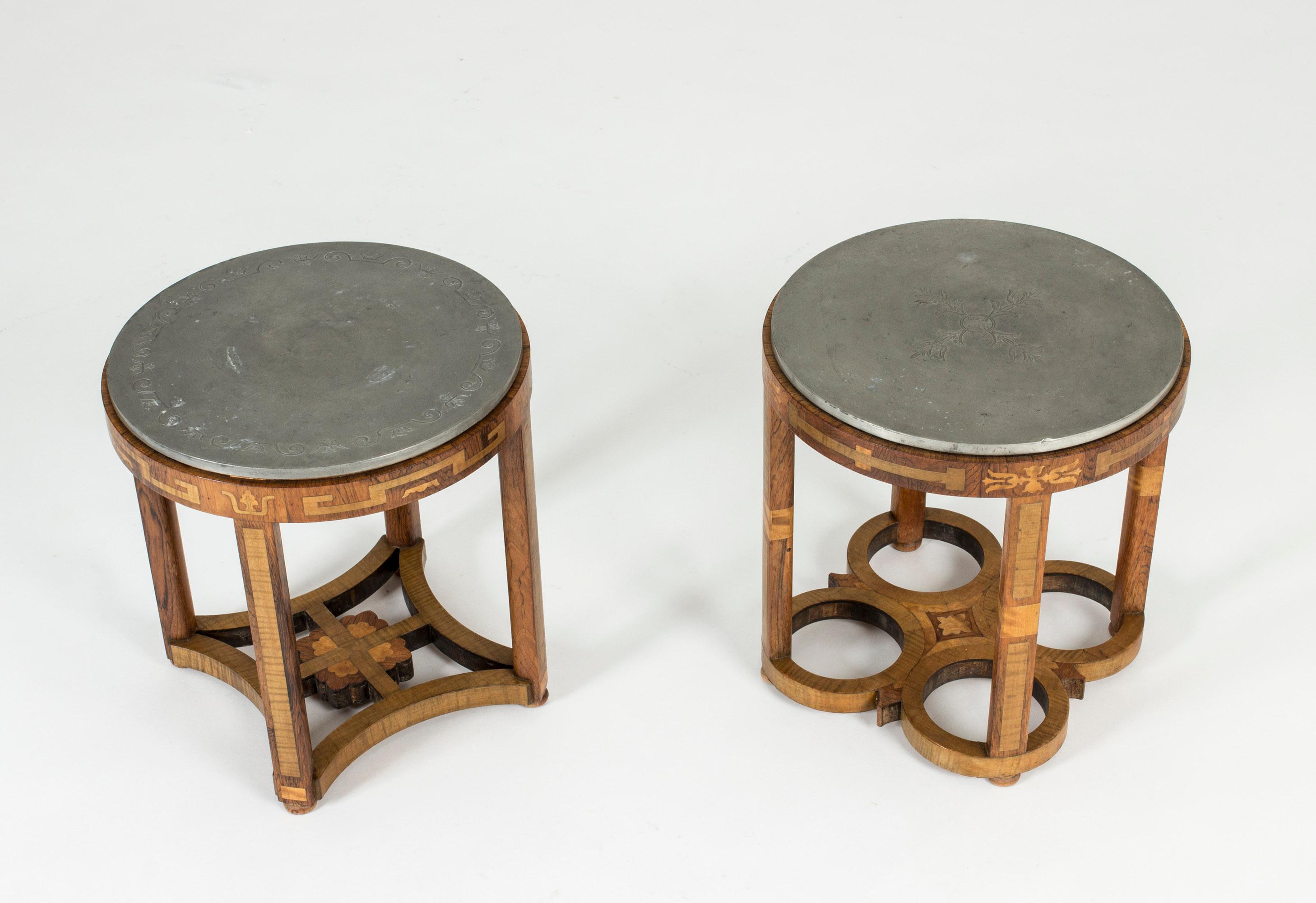 Pair of Swedish Grace Side Tables from Ystad Tenn In Good Condition In Stockholm, SE