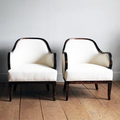 Pair of Swedish Grace Stained Birch Armchairs