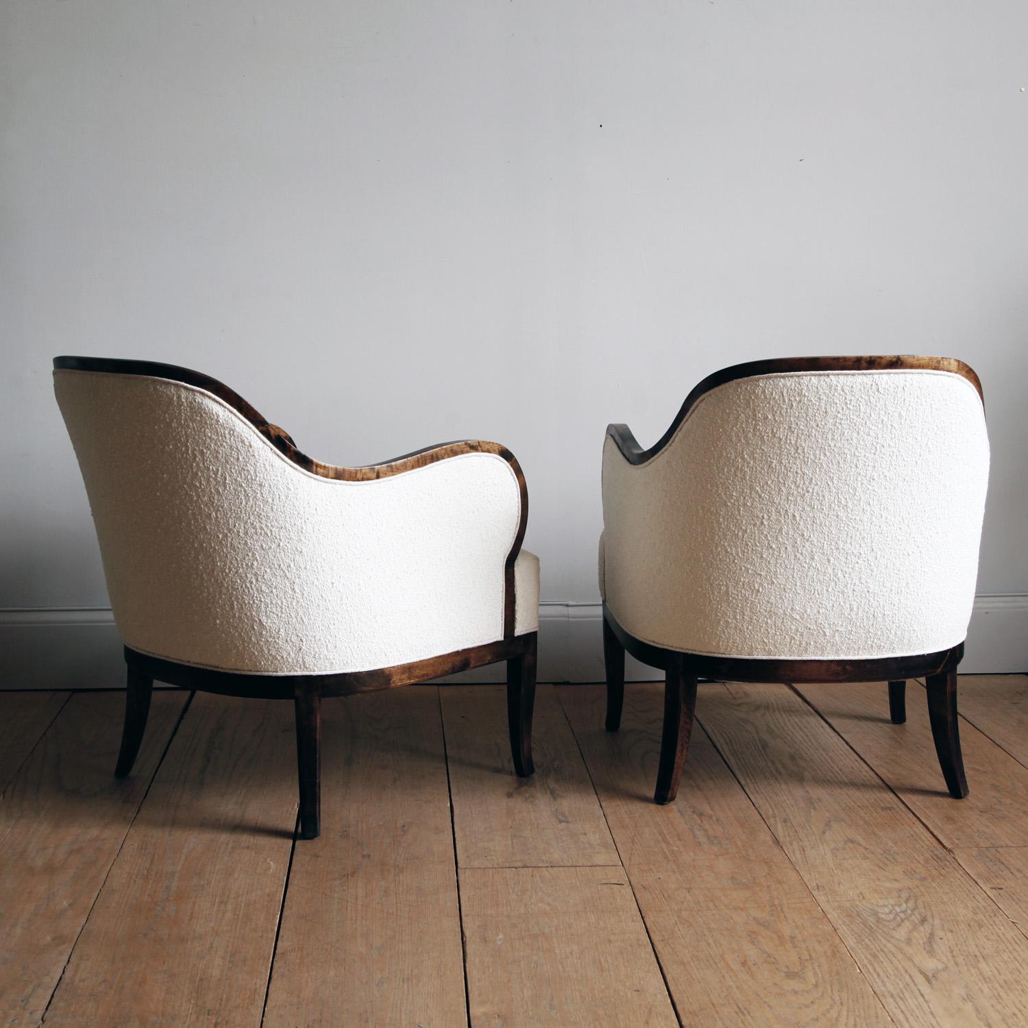 Pair of Swedish Grace Stained Birch Armchairs In Good Condition In New York, NY