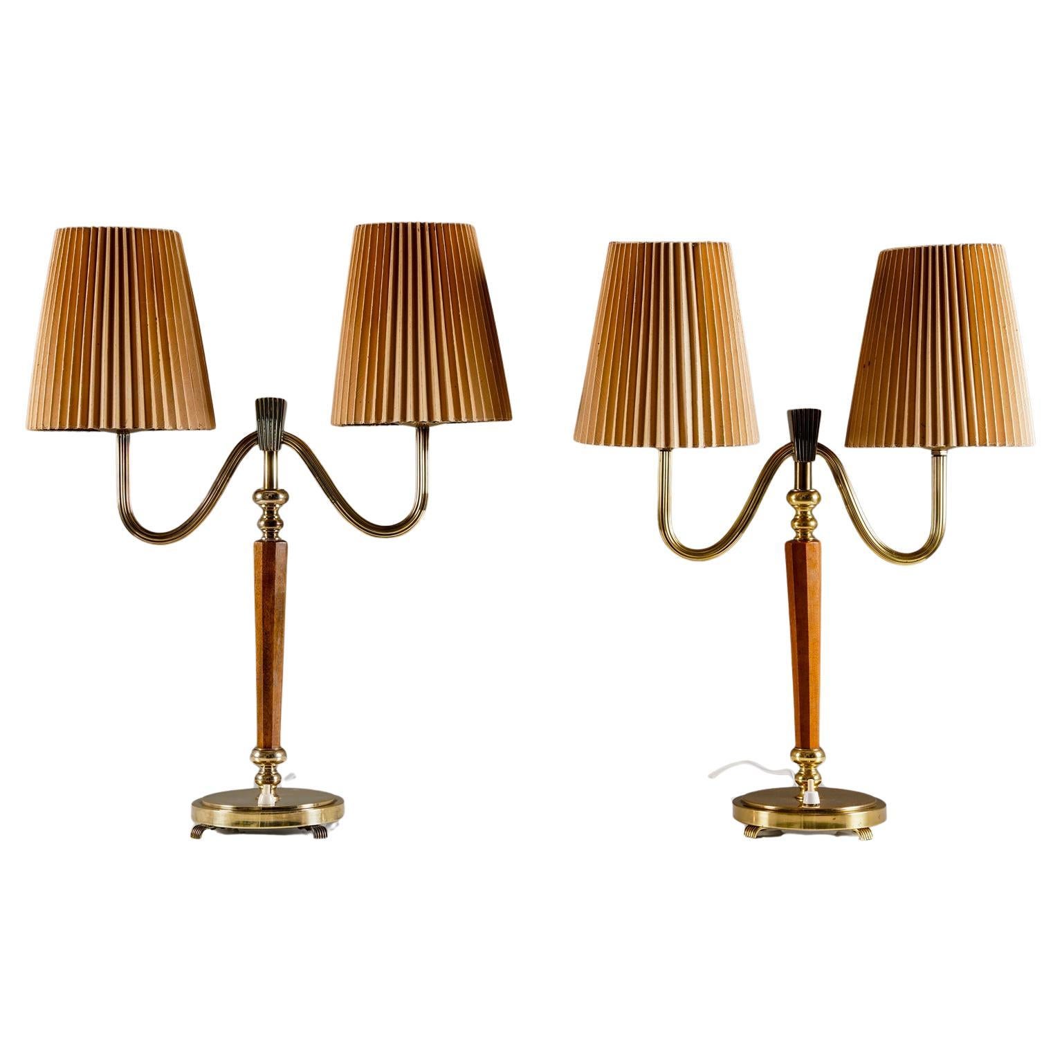 Pair of Swedish Grace Table Lamps Model 15455 by Böhlmarks For Sale