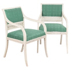 Pair of Swedish Gustavian Arm Chairs, circa 1840-60