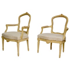 Pair of Swedish Gustavian Armchairs, 18th Century