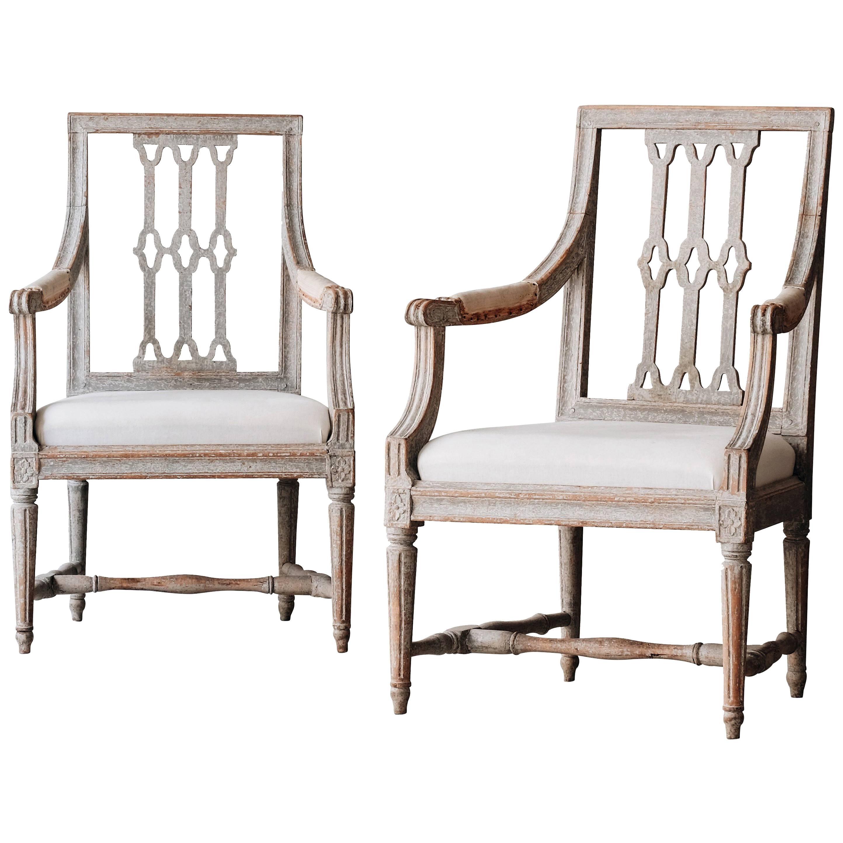 Pair of Swedish Gustavian Armchairs