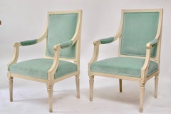Pair of Swedish Gustavian Armchairs Signed Johan Lindgren