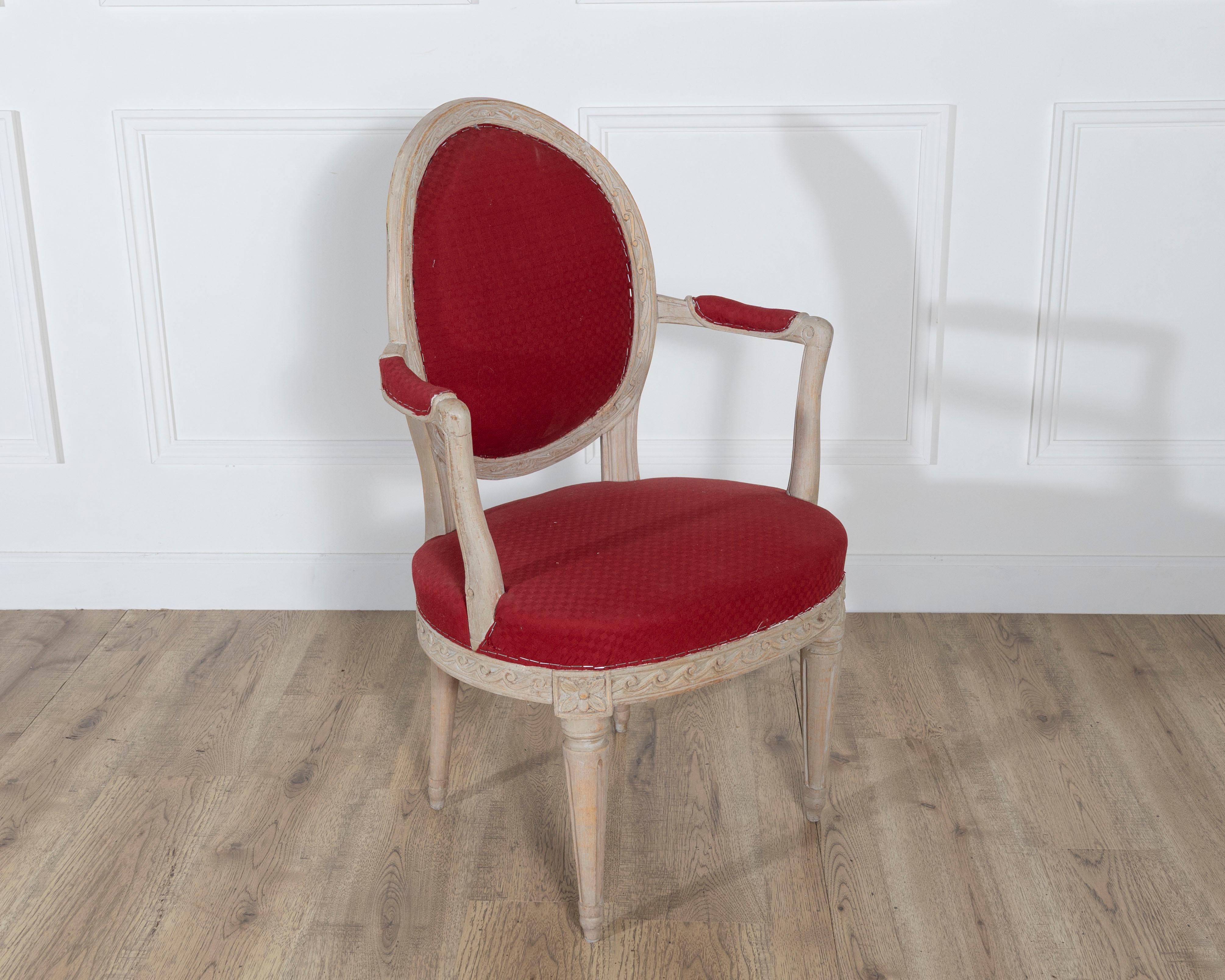 Pair of Swedish Gustavian Armchairs with Original Paint, circa 1820 For Sale 6