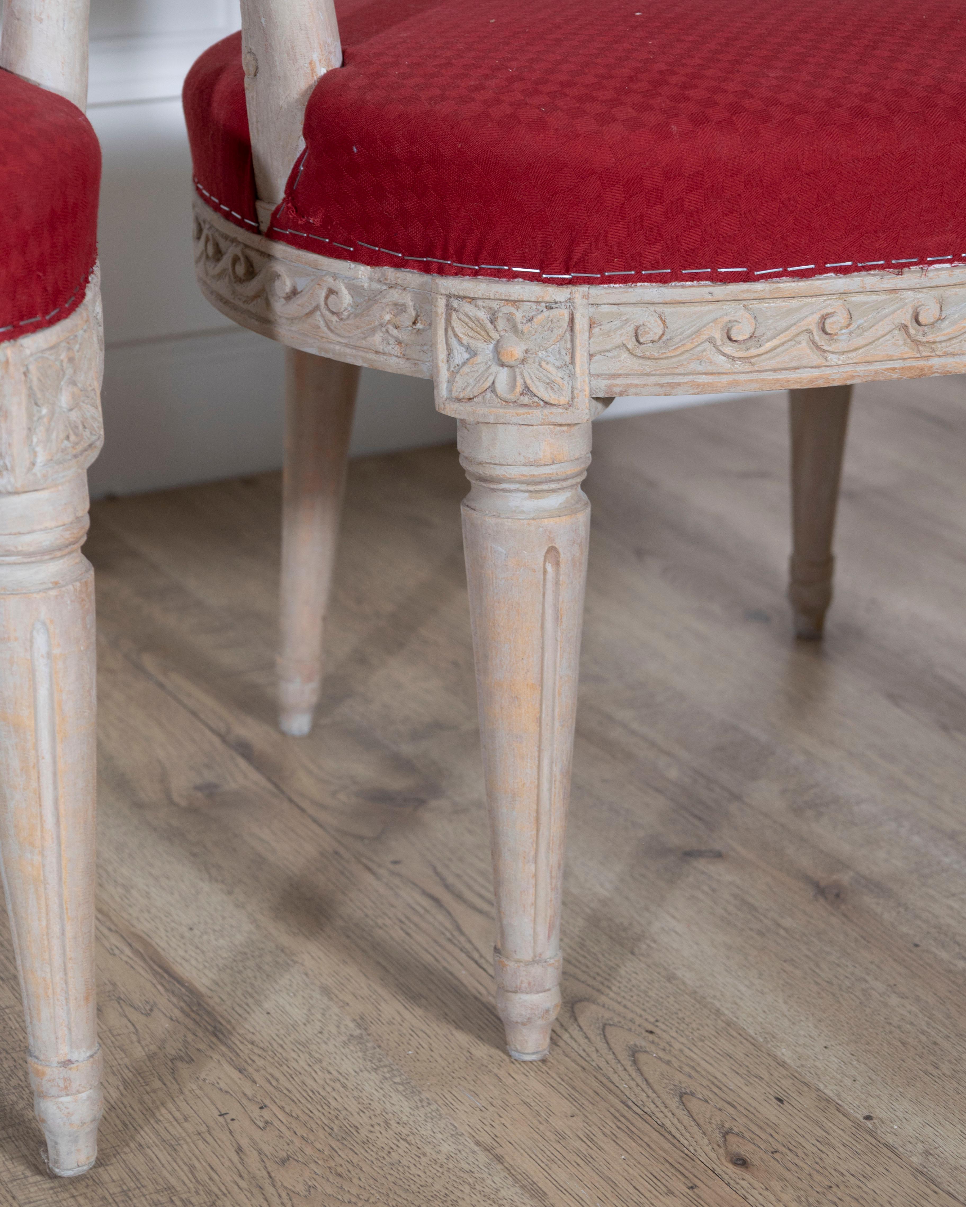 Pair of Swedish Gustavian Armchairs with Original Paint, circa 1820 For Sale 2