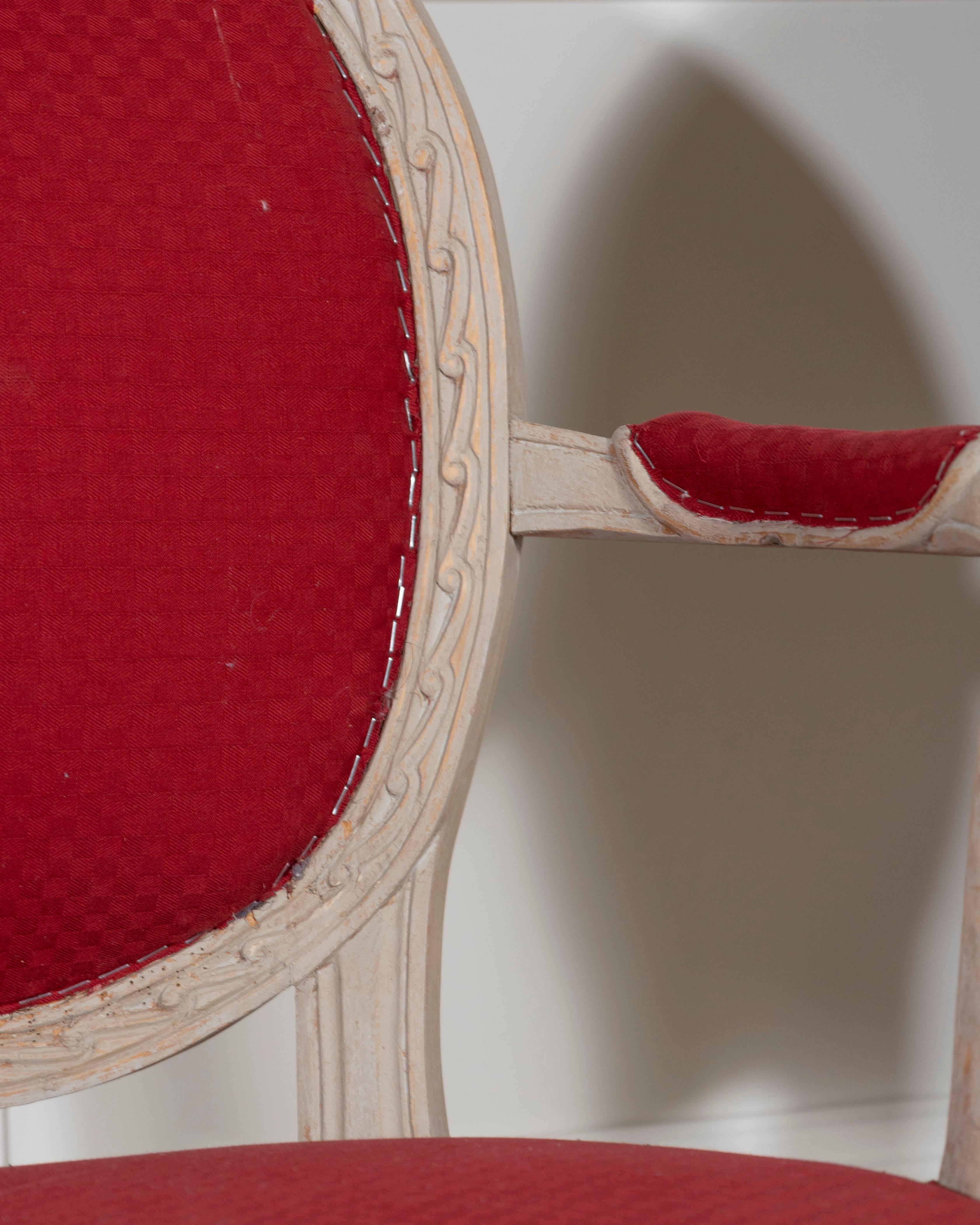 Pair of Swedish Gustavian Armchairs with Original Paint, circa 1820 For Sale 3