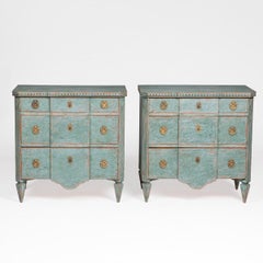 Pair of Swedish Gustavian Breakfront Chests of Drawers, Circa 1840–1860