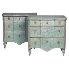 Pair of Swedish Gustavian Breakfront Chests of Drawers, Circa 1840–1860