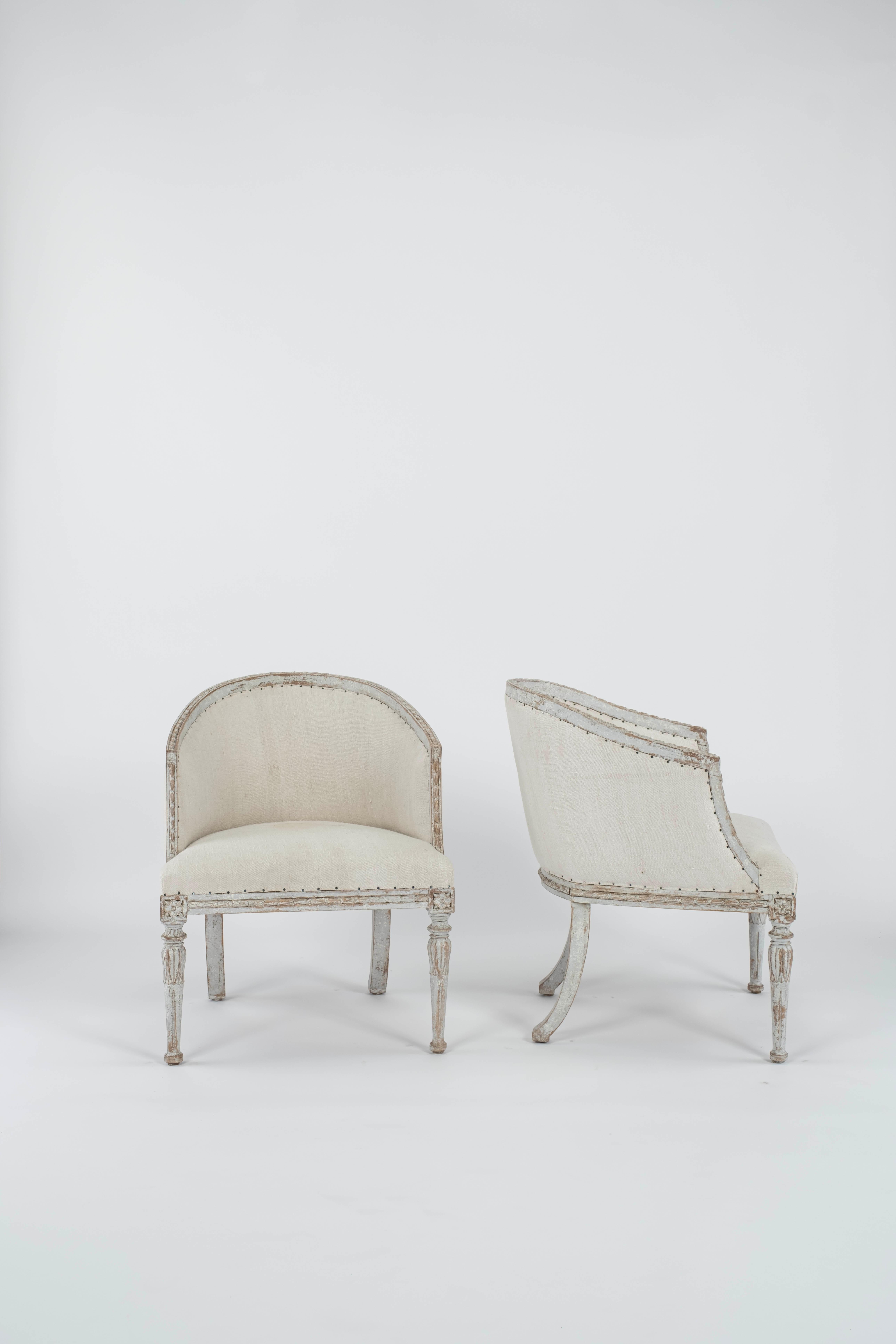Pair of Swedish Gustavian Chairs In Good Condition For Sale In Houston, TX