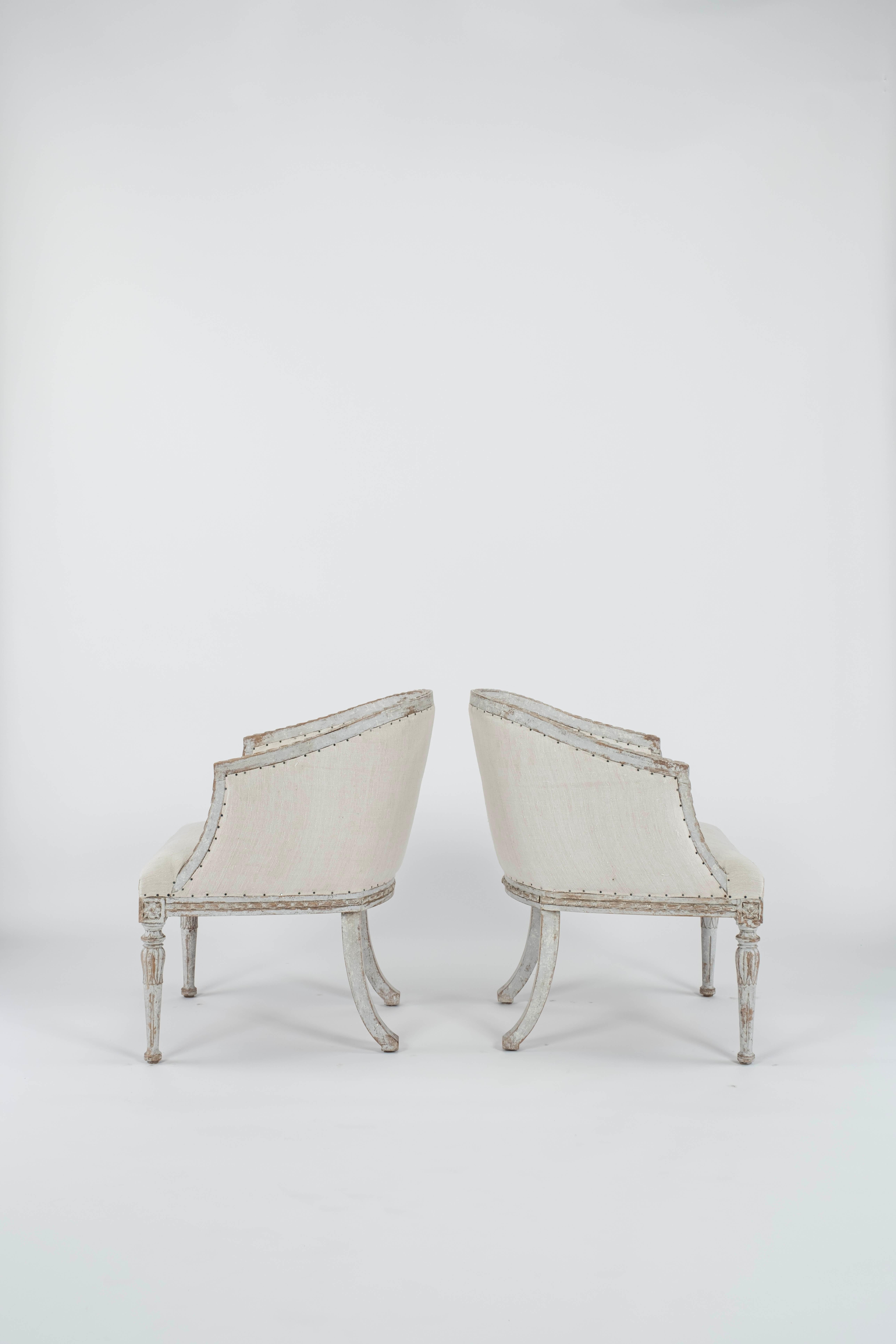 19th Century Pair of Swedish Gustavian Chairs For Sale