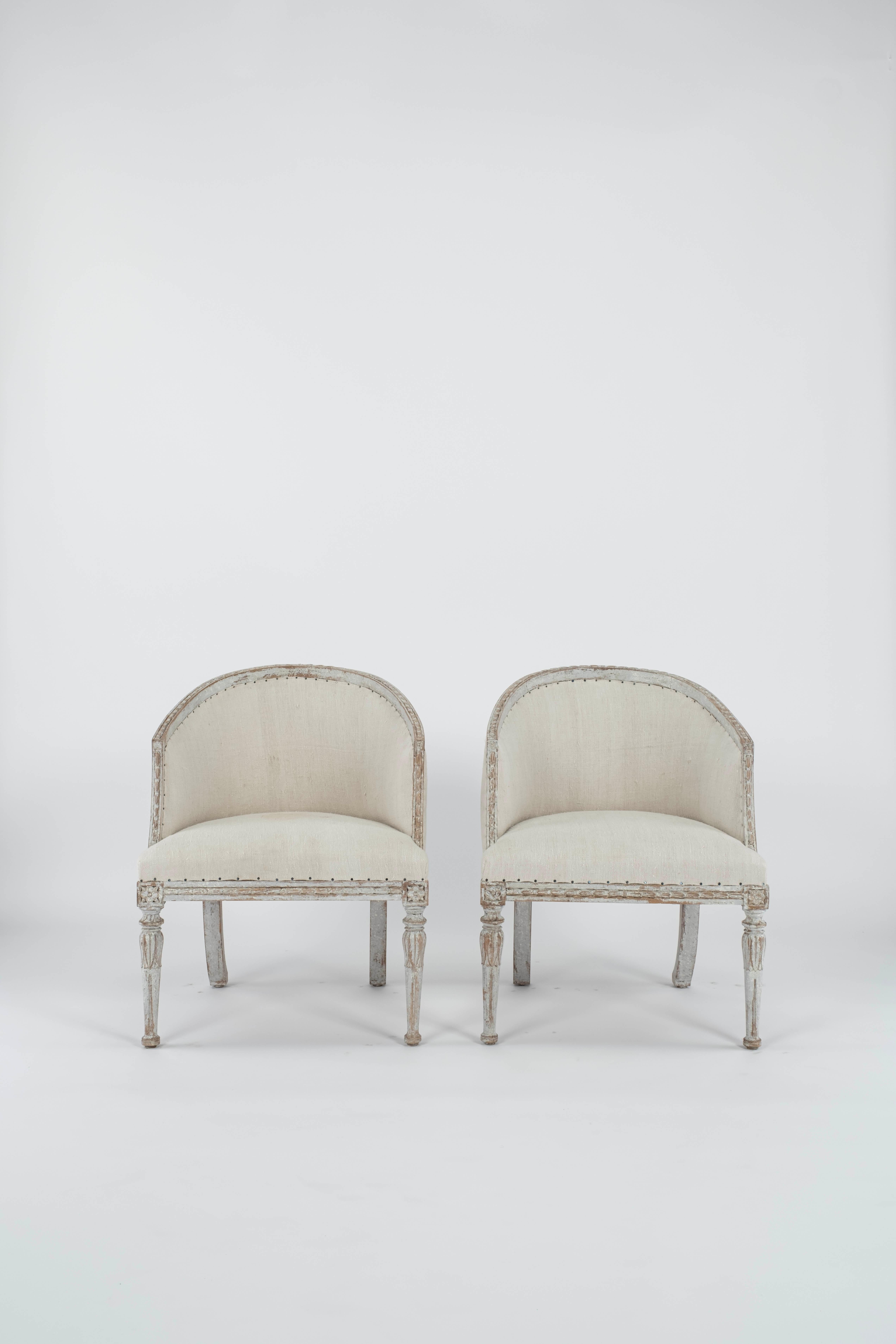 Pair of Swedish Gustavian Chairs For Sale 1