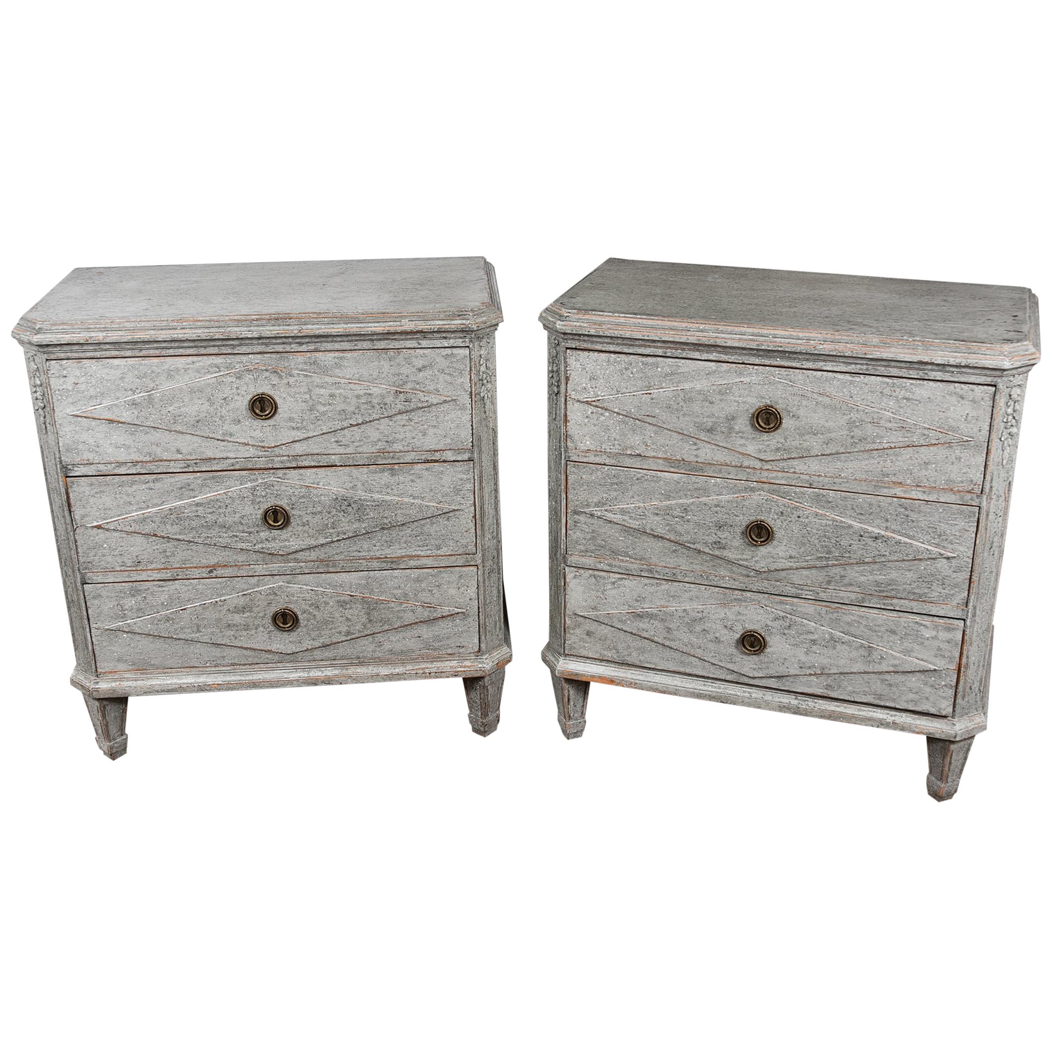 Pair of Swedish Gustavian Chests For Sale