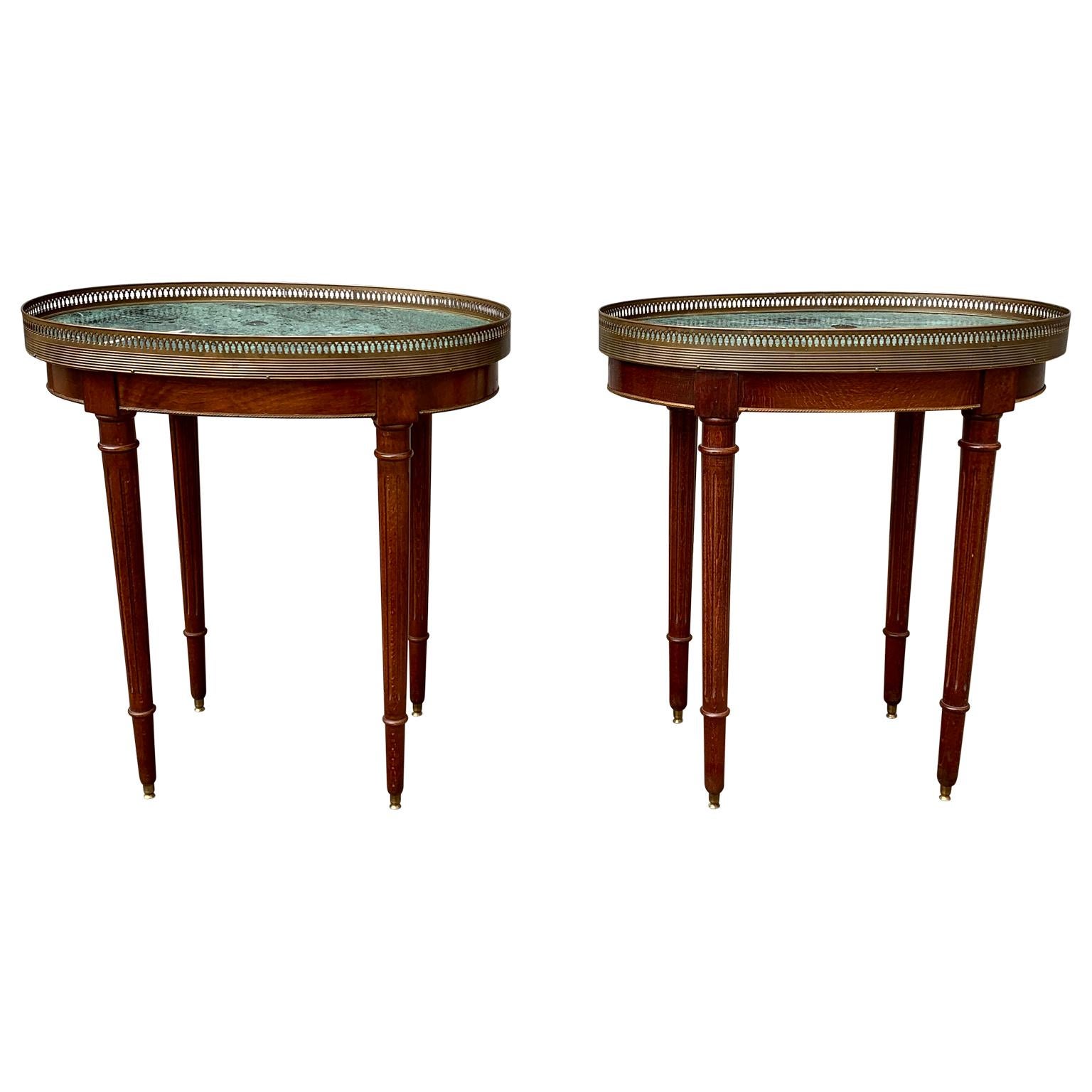 Hand-Crafted Pair of Swedish Gustavian End or Side Tables with Stone tops For Sale