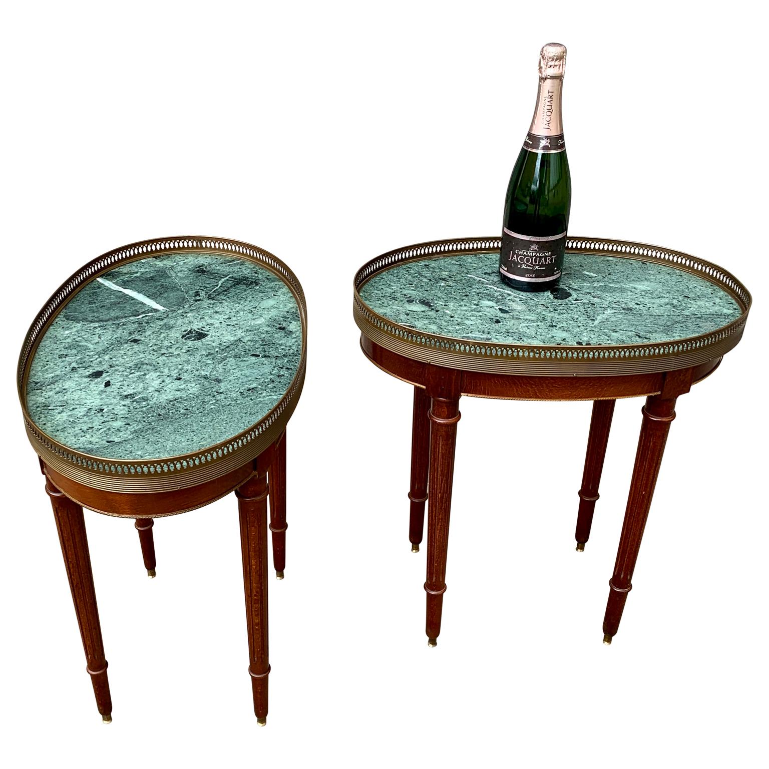 Pair of Swedish Gustavian End or Side Tables with Stone tops In Good Condition For Sale In Haddonfield, NJ