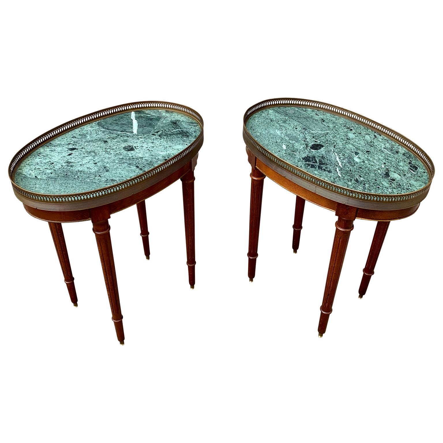 Mid-20th Century Pair of Swedish Gustavian End or Side Tables with Stone tops For Sale
