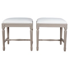 Pair of Swedish Gustavian Foot Stools, 19th Century