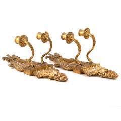 Pair of Swedish Gustavian Gilt Wood Wall Sconces