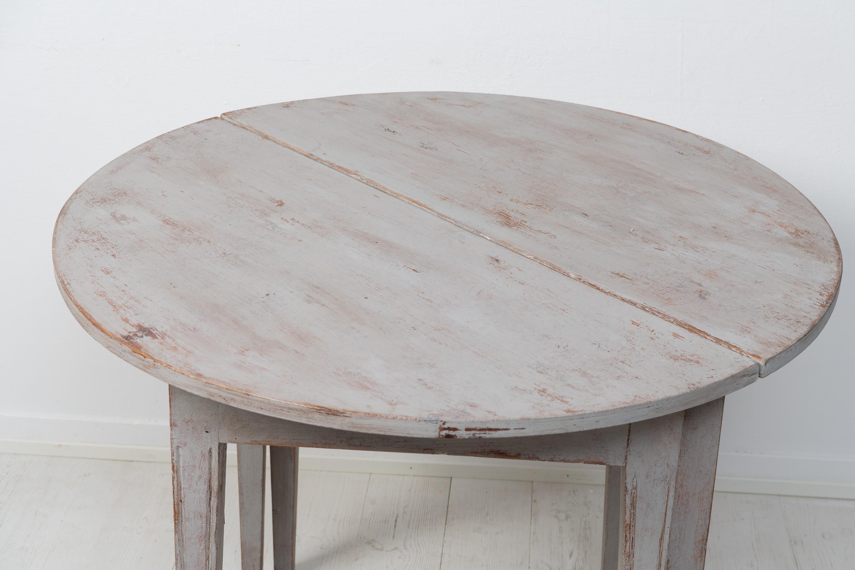 Pine Pair of Swedish Gustavian Grey Demi Lune Tables For Sale