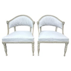 Pair of Swedish Gustavian Neoclassical Tub Chairs by Ephraim Stahl