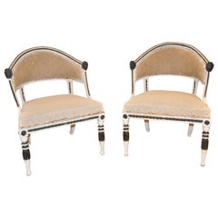 Pair of Swedish Gustavian Neoclassical Tub Chairs by Ephraim Stahl