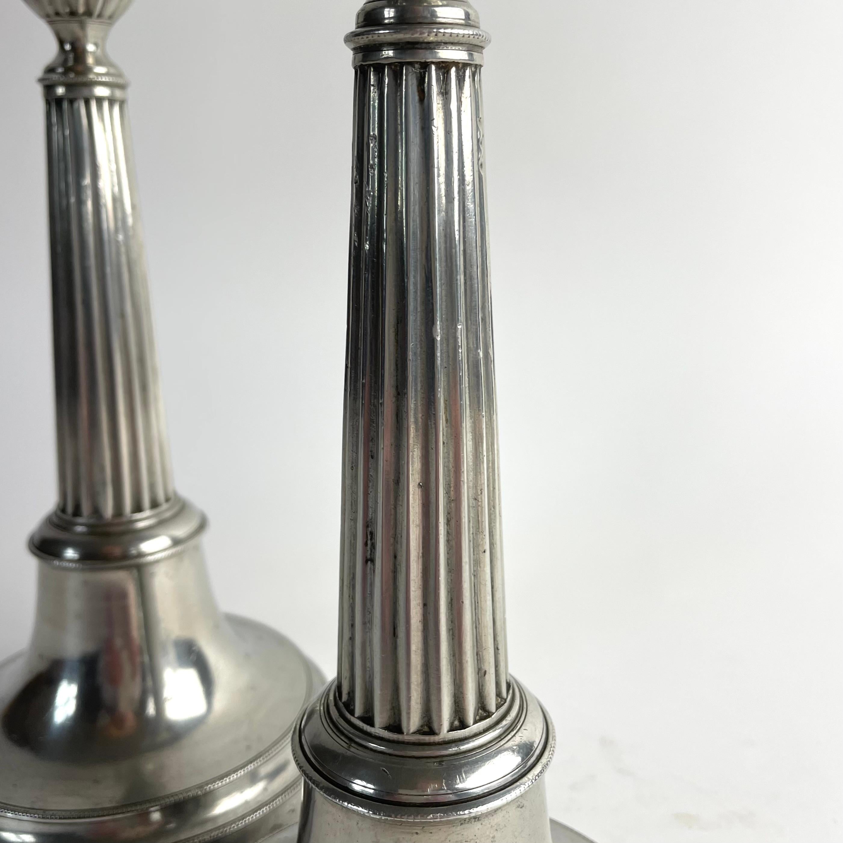 Pair of Swedish Gustavian Pewter Candlesticks, Johan Fredrik Gellerstedt, 1833 For Sale 3