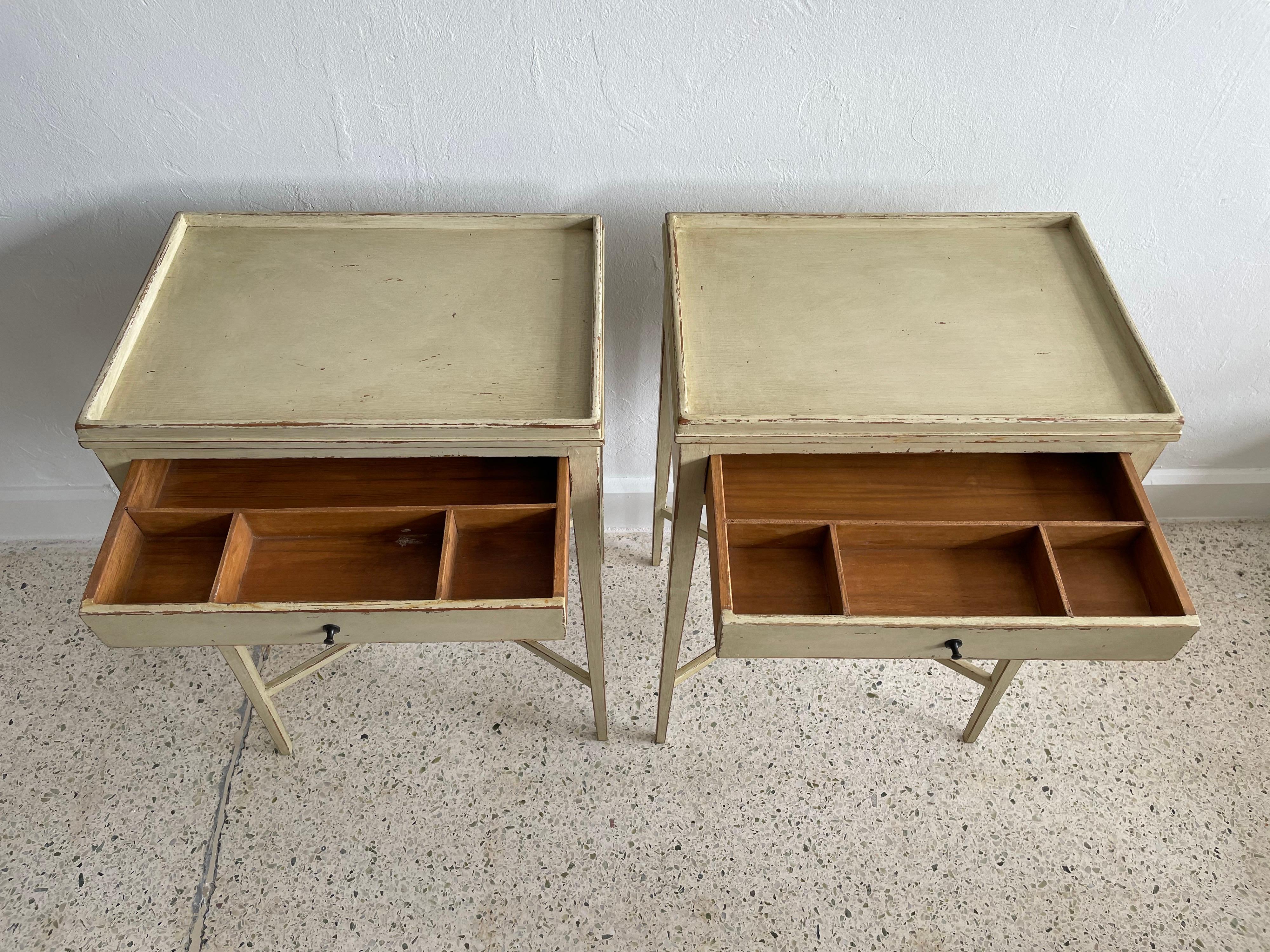 Swedish Pair of Gustavian Style Side Tables