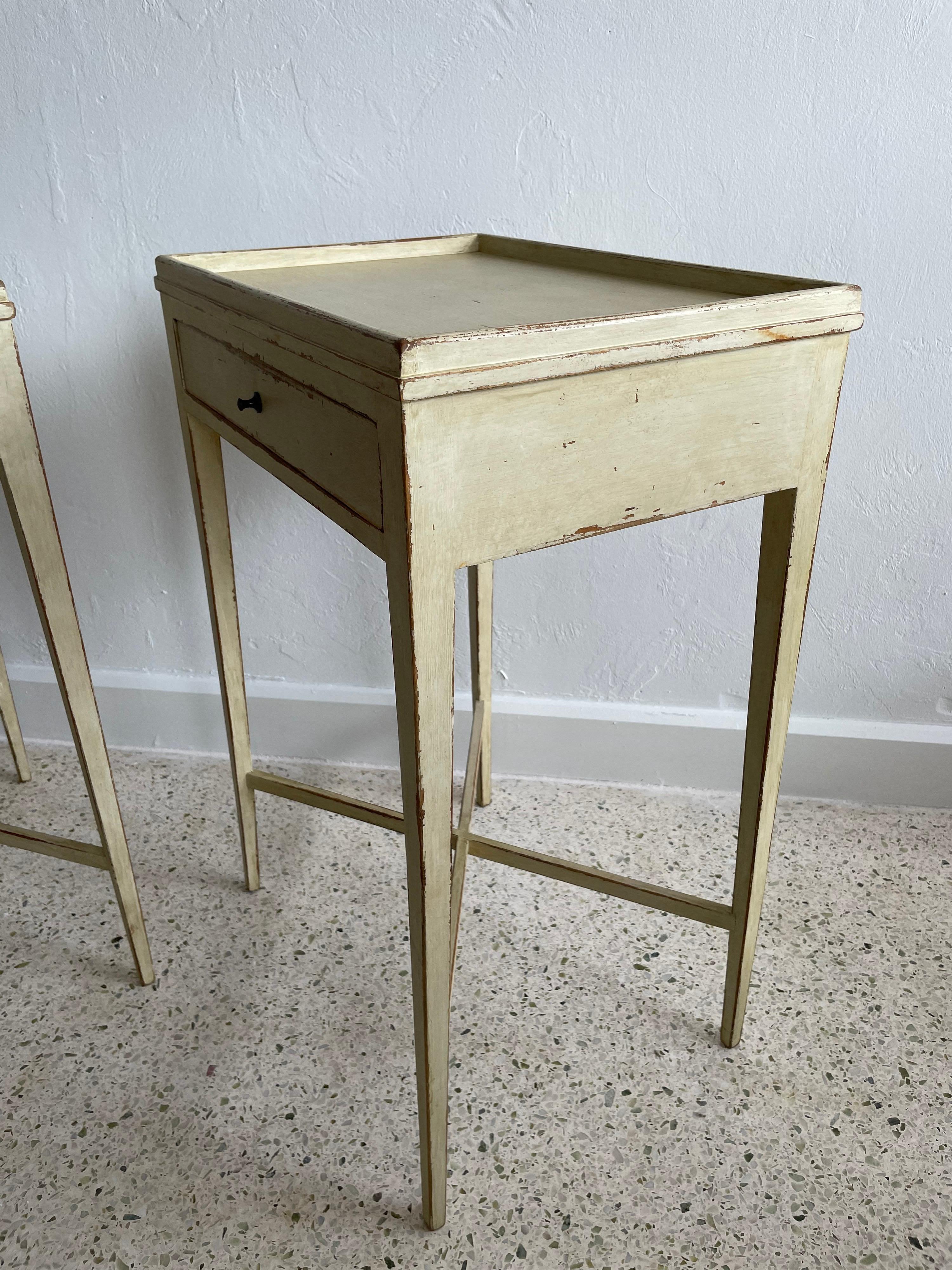 Brass Pair of Gustavian Style Side Tables