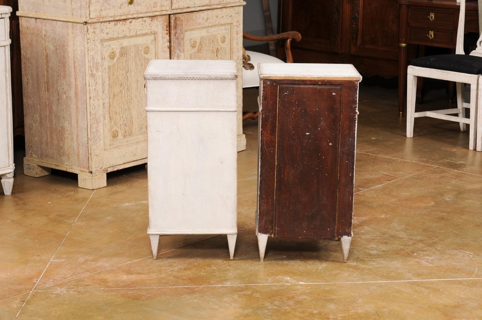 Pair of Swedish Gustavian Style 19th Century Painted Wood Bedside Cabinets 7
