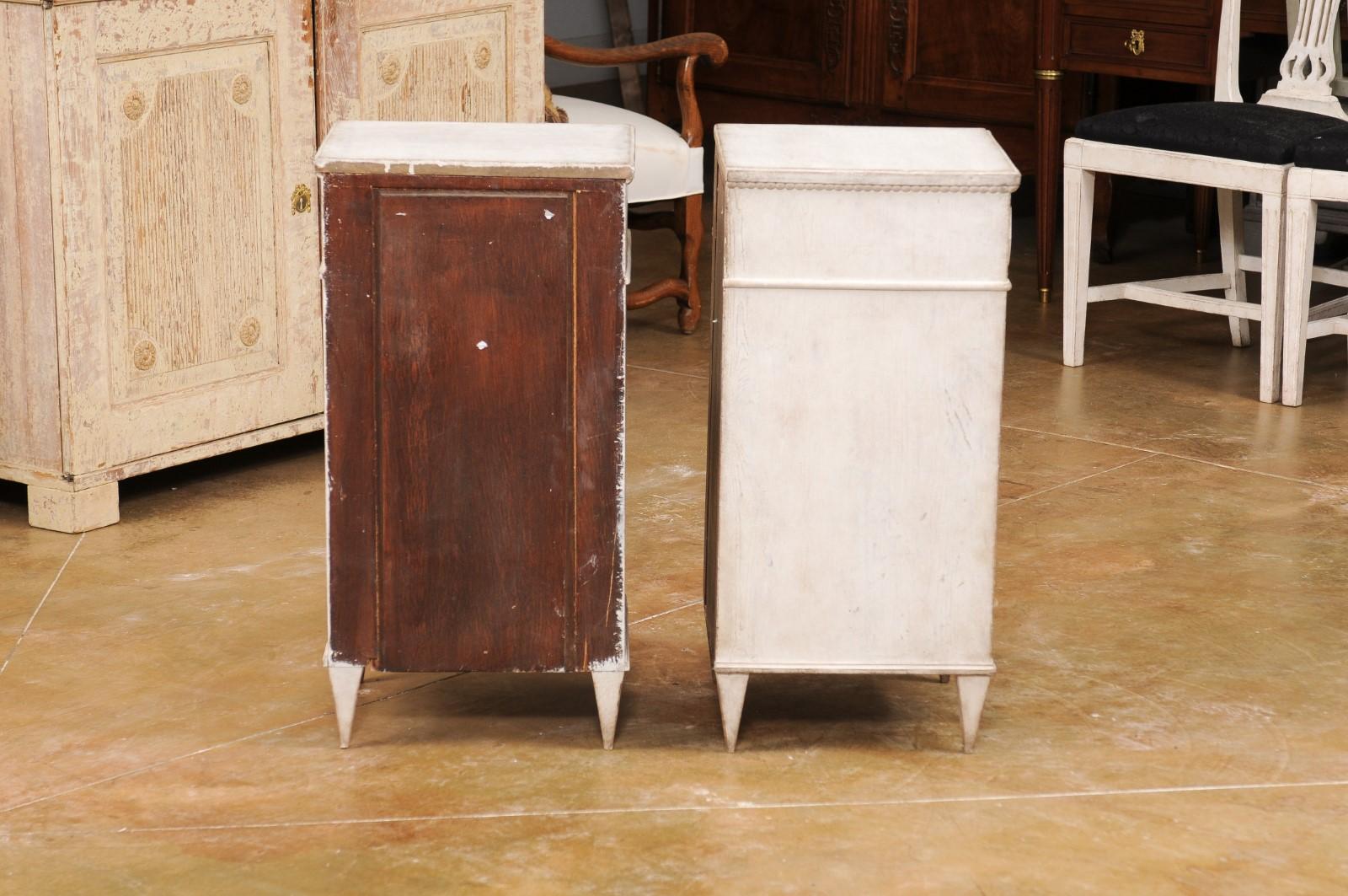 Pair of Swedish Gustavian Style 19th Century Painted Wood Bedside Cabinets 5