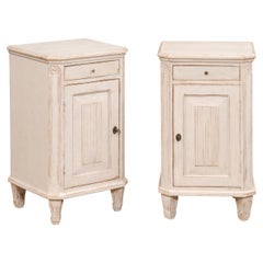 Pair of Swedish Gustavian Style 19th Century Painted Wood Nightstands Tables