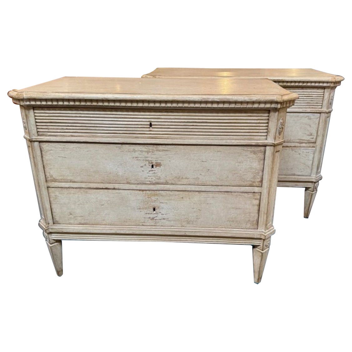 Pair of Swedish Gustavian Style Bedside Tables