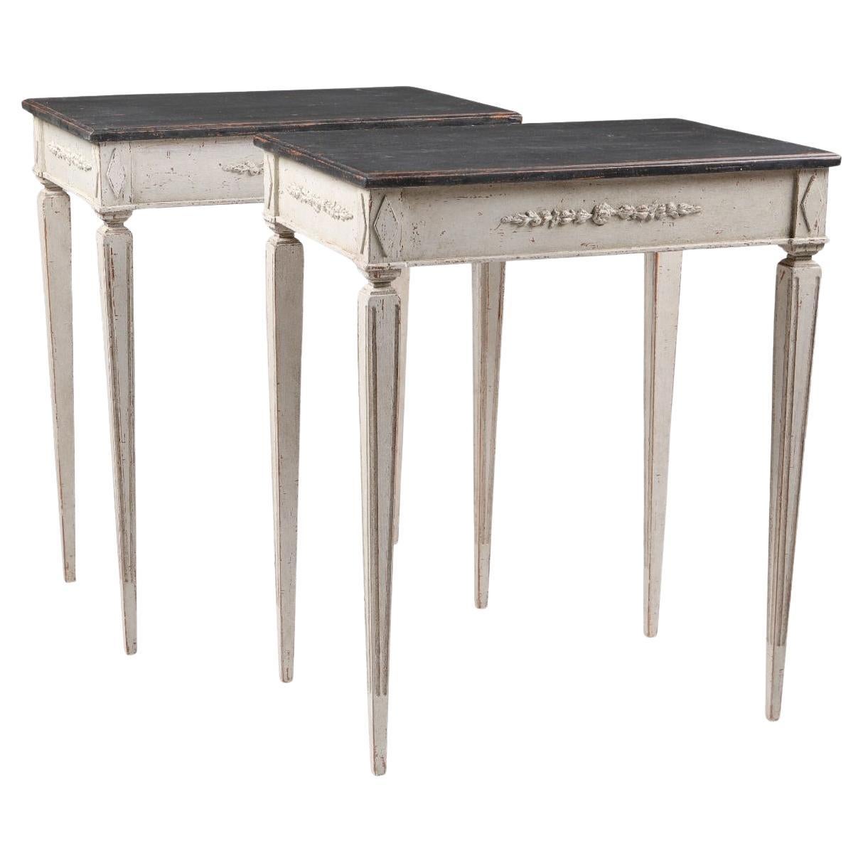 Pair of Swedish Gustavian Style Console Tables