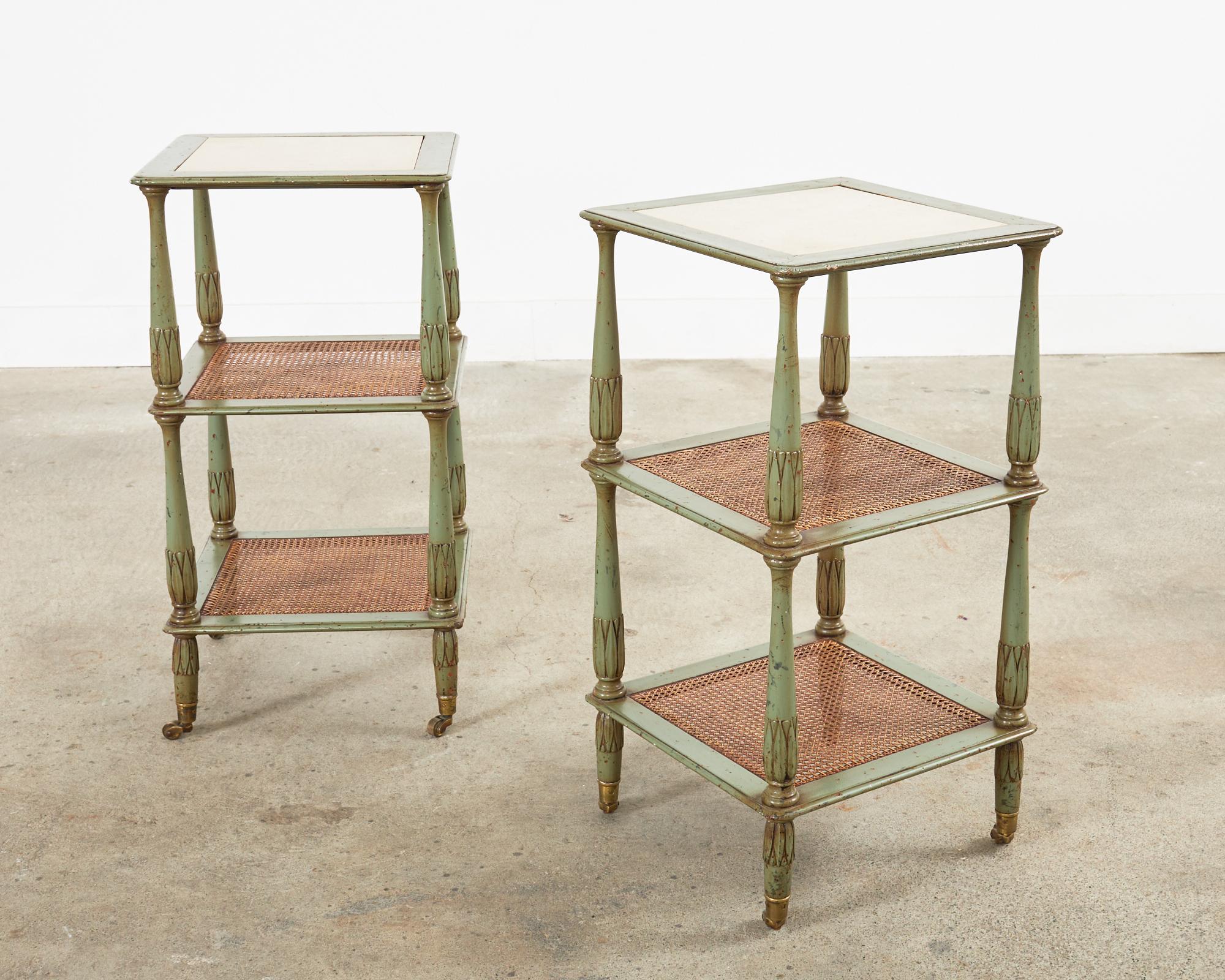 Pair of Swedish Gustavian Style Lacquered Three-Tier Drinks Table 10