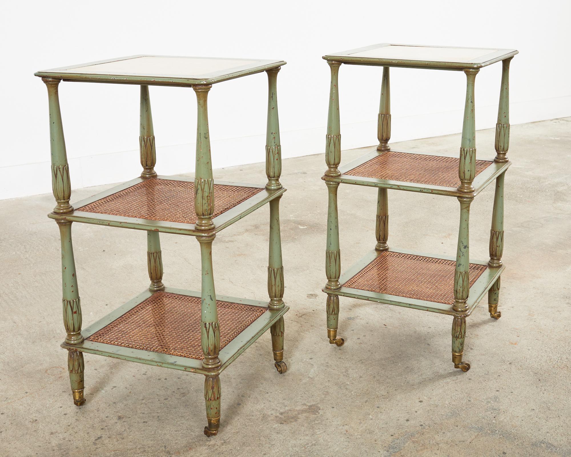 Pair of Swedish Gustavian Style Lacquered Three-Tier Drinks Table 14
