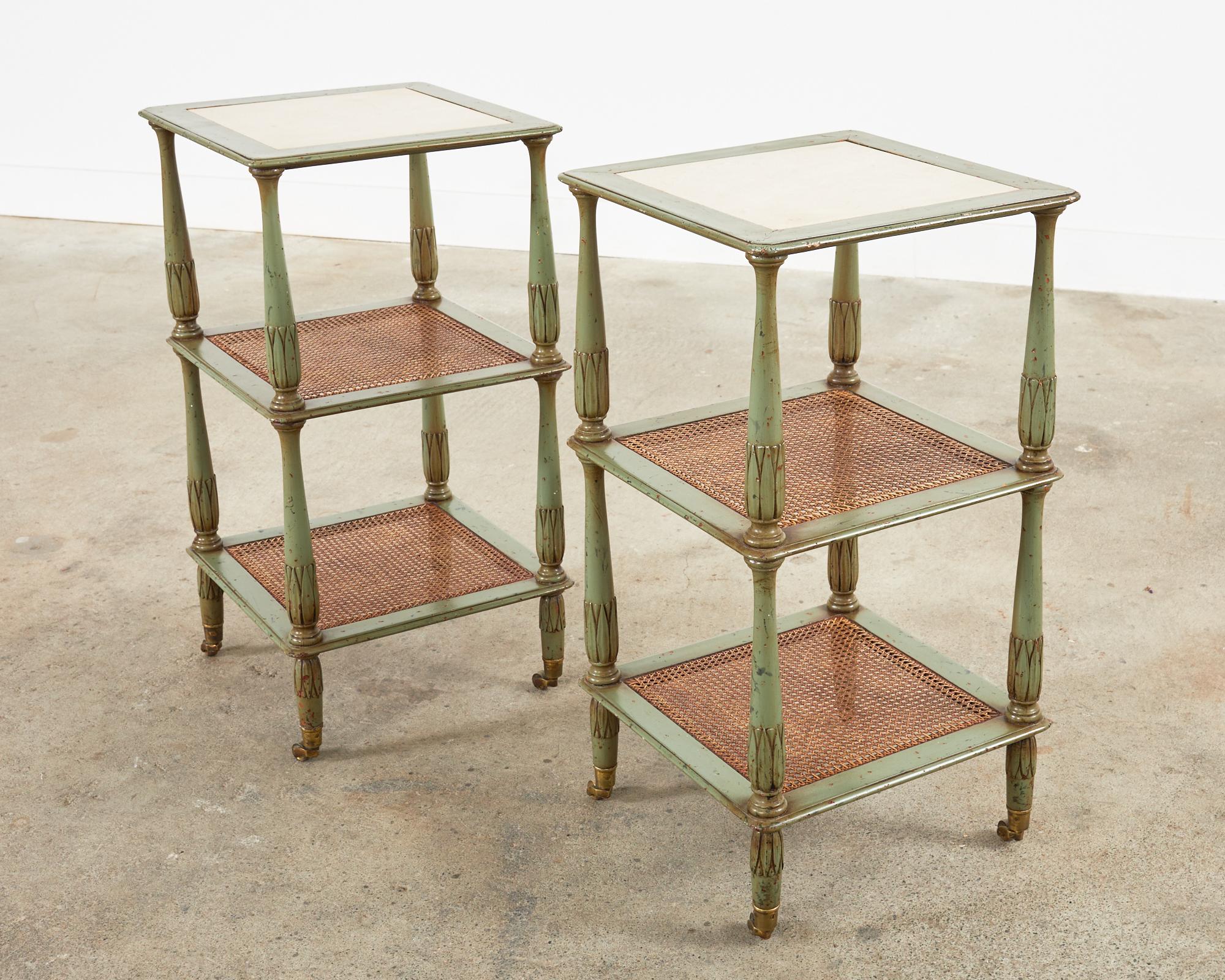 19th Century Pair of Swedish Gustavian Style Lacquered Three-Tier Drinks Table