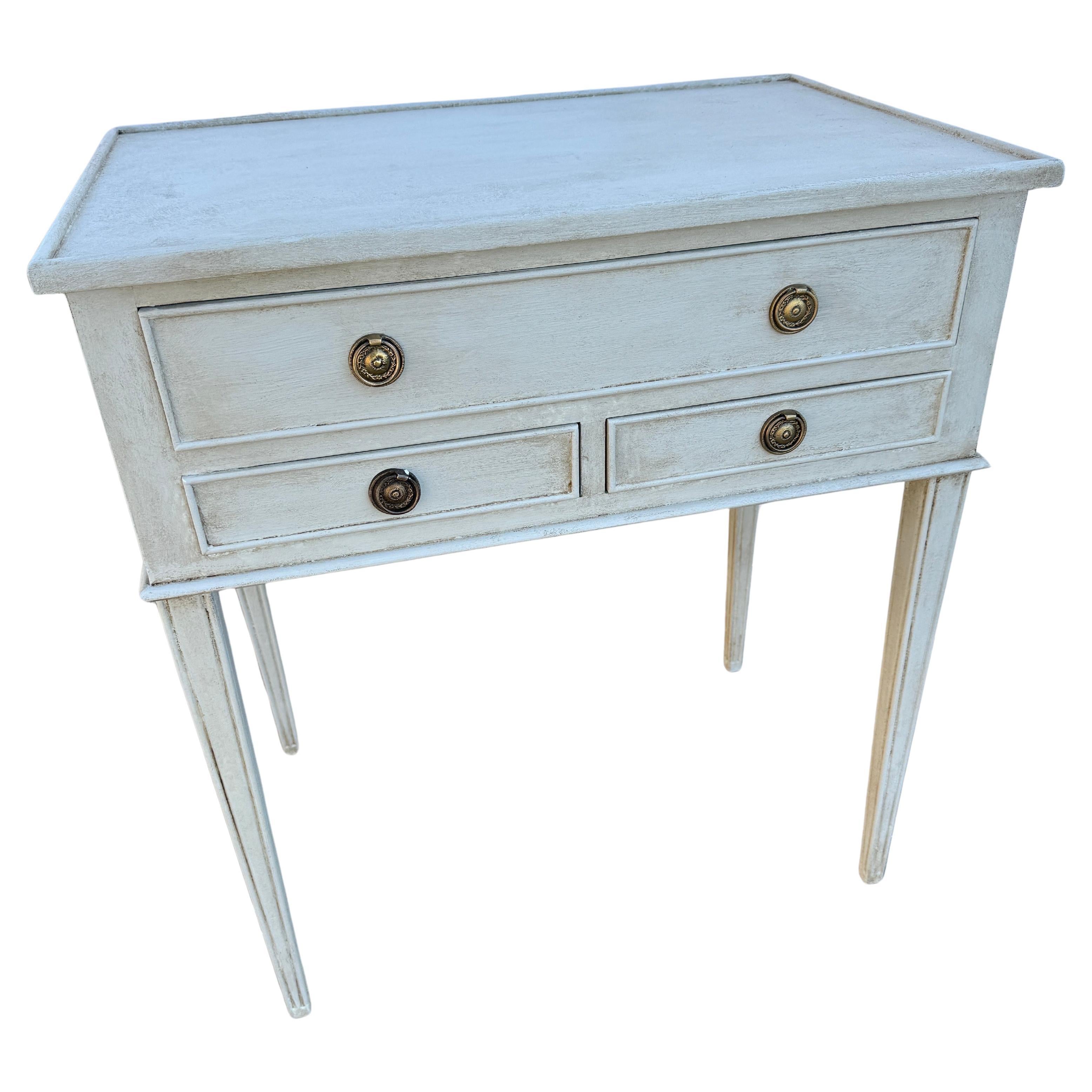 Pair of Swedish Gustavian Style Painted Side Tables Bedside 10