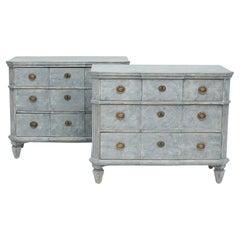 Pair of Swedish Gustavian Style Three-Drawer Chests