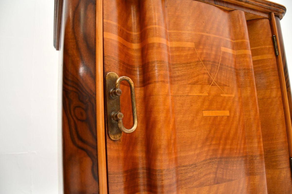 Pair of Swedish Inlaid Walnut Art Deco Bedside Cabinets 6