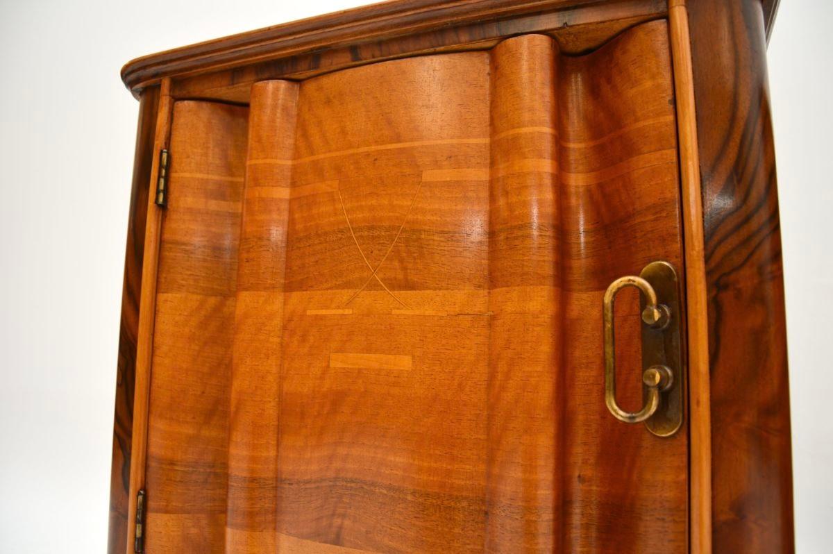 Pair of Swedish Inlaid Walnut Art Deco Bedside Cabinets 7