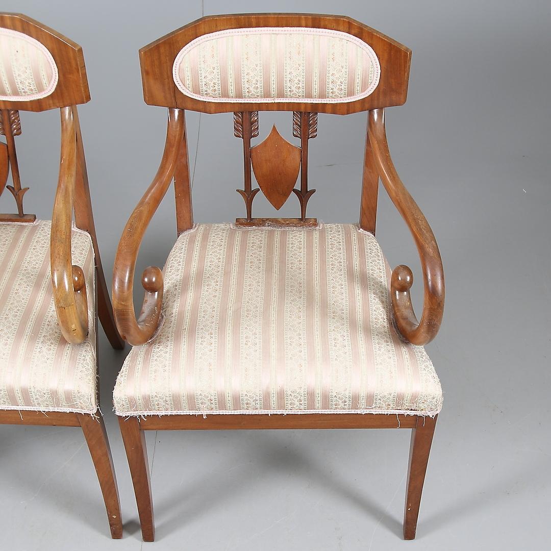 Pair of Swedish Karl Johan 'Biedermeier' Armchairs For Sale 2